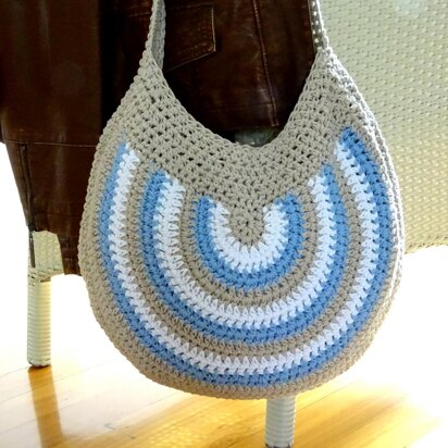 Crochet Striped Hobo Bag