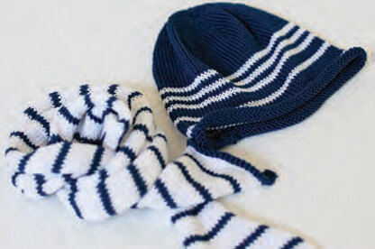 Striped Scarf and Beanie Set in Ella Rae Phoenix DK - ER4-04 - Downloadable PDF