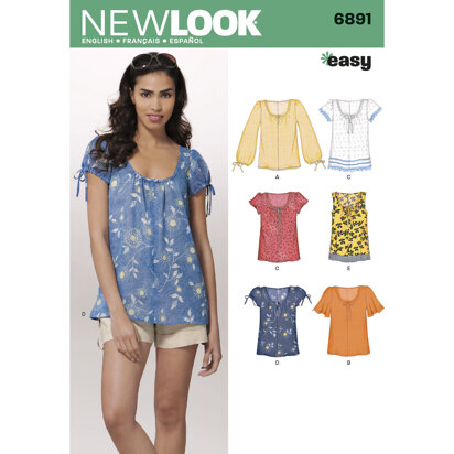 New Look Misses' Tops 6891 - Paper Pattern, Size A 10 12 14 16 18 20 22