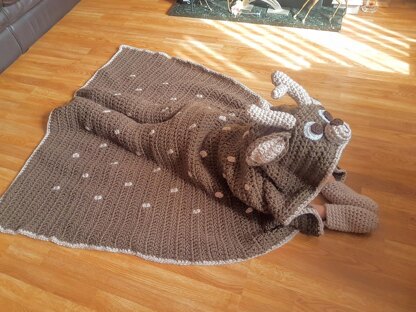 2in1 Woodland Deer Fawn Hooded Blanket Crochet Pattern