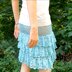 Crochet pin-up lacy ruffled skirt with mesh details.