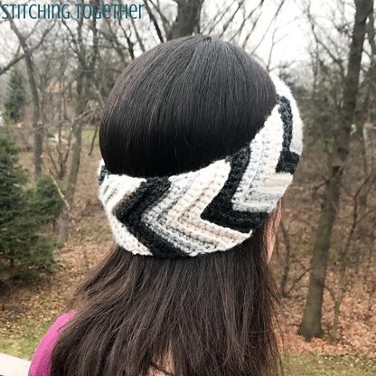 Gray Skies Chevron Headband