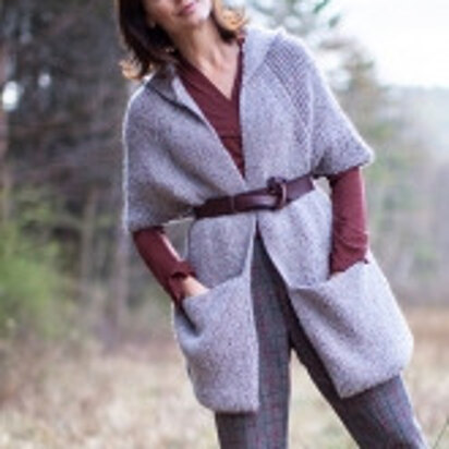 Tamarind Hooded Coat in Berroco Blackstone Tweed - Downloadable PDF