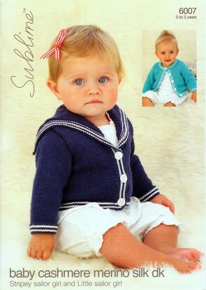 Sailor Cardigan in Sublime Baby Cashmere Merino Silk DK - 6007