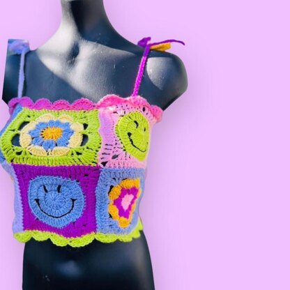 Smiley Crochet Top