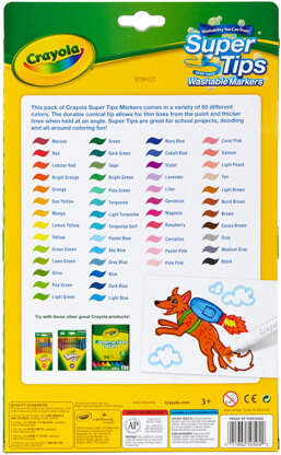 Crayola Super Tips Washable Markers - Assorted Colors 50/Pkg