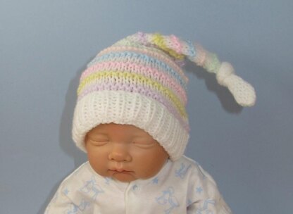 Baby Candy Stripe Topknot Pixie Hat