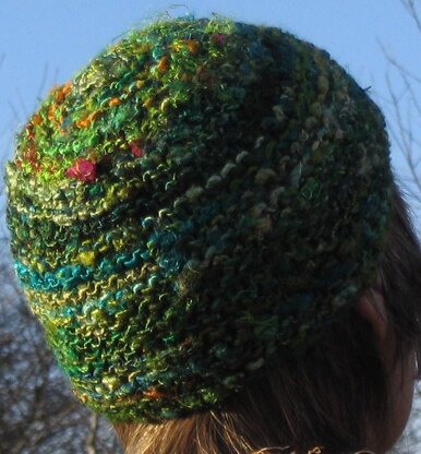 Recycled silk or silk and banana fibre beanie