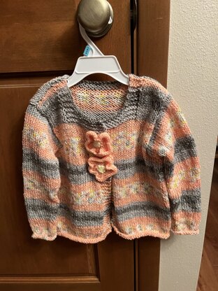 Striped sweater with flowers for grand niece #3