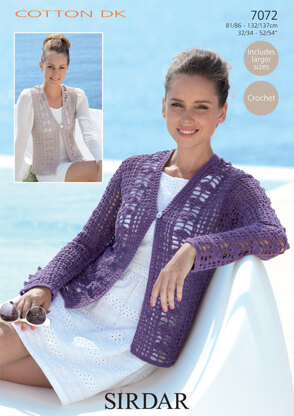 Cardigan and Waistcoat in Sirdar Cotton DK - 7072 - Downloadable PDF