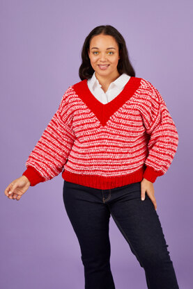 Take it Slow Sweater - Free Knitting Pattern for Women in Paintbox Yarns Chenille by Paintbox Yarns