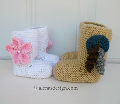 Baby Booties with Embellishments