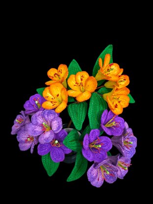 Crochet Rododentron flowers