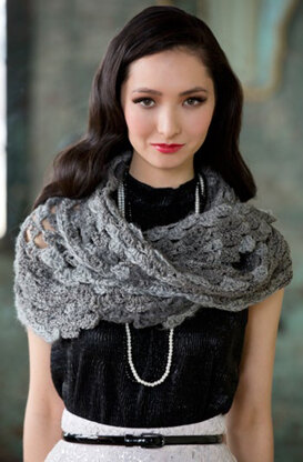 Shades of Grey Scarf in Red Heart Boutique Changes - LW3620 - Downloadable PDF