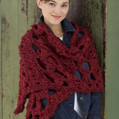 Crochet Lace Wrap in Red Heart Light & Lofty - WR1722