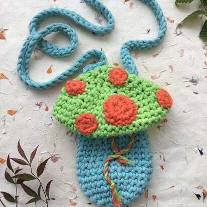 Crochet mushroom bag