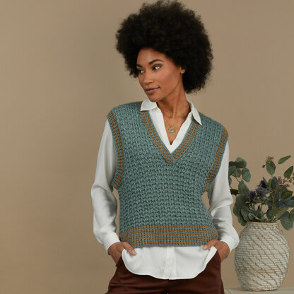 Echo Lake Vest -  Tank Top Knitting Pattern for Women in Tahki Yarns Reno - Downloadable PDF