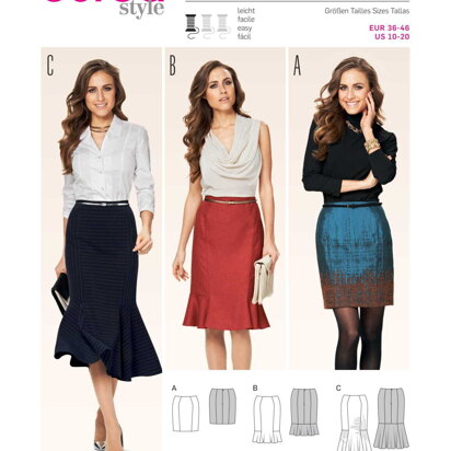 Burda Style Skirt Sewing Pattern B6834 - Paper Pattern, Size 10 - 20