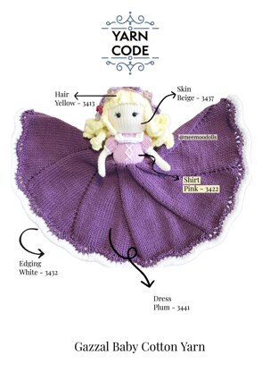 Knit Princess Security Blanket. Blondie Doll.