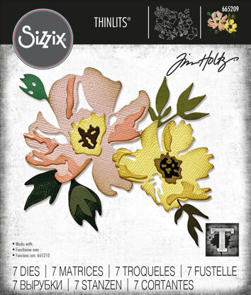 Sizzix Thinlits Die Set 7PK - Brushstroke Flowers #1 by Tim Holtz