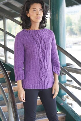 Cascade Yarns W761 Oversized Cabled Raglan (Free) at WEBS | Yarn.com