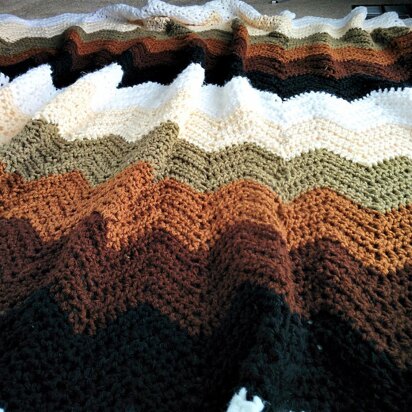 Mocha Ripple Chevron Throw