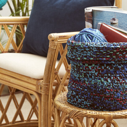 Boho Knit Basket in Bernat - Downloadable PDF