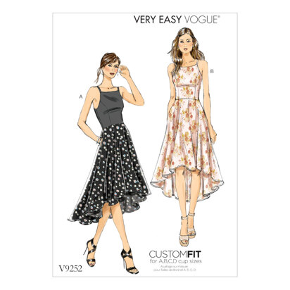 Vogue Misses' Princess Seam High-Low Dresses with Pockets V9252 - Sewing Pattern