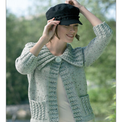 Ladies' Jacket in James C. Brett Rustic with Wool Aran - JB043