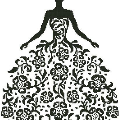 Woman Silhouette with Flowers - #14567