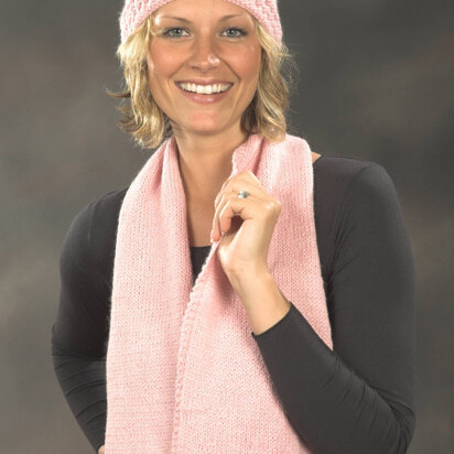 Breast Cancer Awareness Scarf & Hat in Plymouth Baby Alpaca Worsted - F292