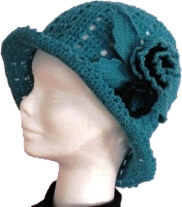 Aqua Rose Flower Hat