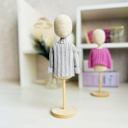 Crochet doll basic sweaters, amigurumi doll clothes, crochet doll sweater