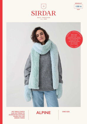 Furry Scarf & Mittens in Sirdar Alpine - 10816 - Downloadable PDF