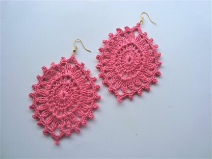 Crochet Oval Dangler Earring Pattern