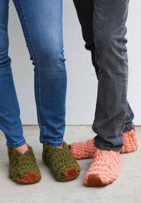 Knitted slippers from online a rectangle