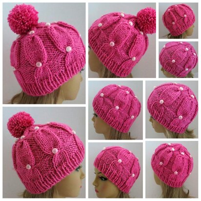 Pippi - The Buttons and Pompom Hat - knitting pattern