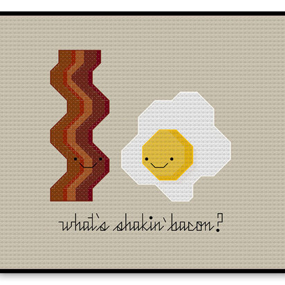 Eggs and Bacon Kawaii - PDF Cross Stitch Pattern