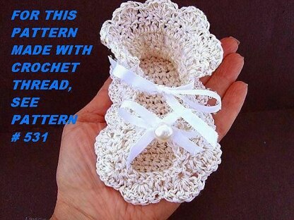 531 S Baby Christening Shoes Crochet Pattern