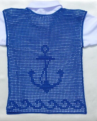 Baby Boys Vest Filet Crochet Brigantine