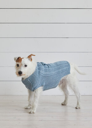 Denim Coat - Dog Sweater Knitting Pattern For Pets in Debbie Bliss Cotton Denim DK by Debbie Bliss