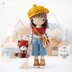 Crochet doll pattern amigurumi Kimberly doll with red panda Roxy by AradiyaToys beret tutorial PDF file handmade DIY dolls crochet patterns by AradiyaToys (Olka Novytska)
