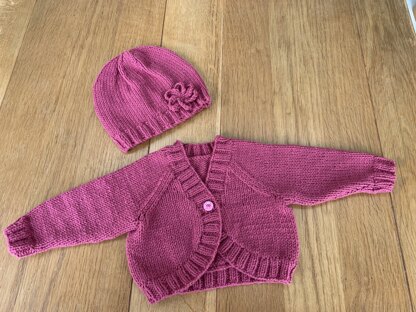 Bolero cardigan and hat