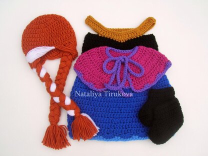 Anna Frozen Hat and Dress Outfit