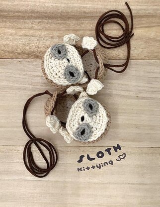 Sloth Preemie / Doll Shoes Tie Sandals by Kittying