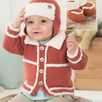 Jacket, Hat and Booties in Sirdar Snuggly DK and Snowflake DK - 1476