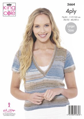 Tops Knitted in King Cole Summer 4Ply - 5664 - Downloadable PDF