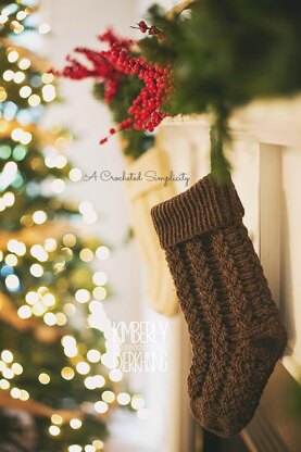 Braided Cables Christmas Stocking