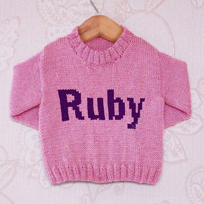 Intarsia - Ruby Moniker Chart - Childrens Sweater