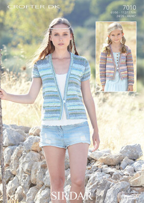 Long and Short Sleeved Cardigans in Sirdar Crofter DK - 7010 - Downloadable PDF